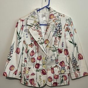 Loft floral 3/4 sleeve blazer